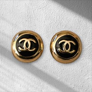 Black And Gold Button Earrings